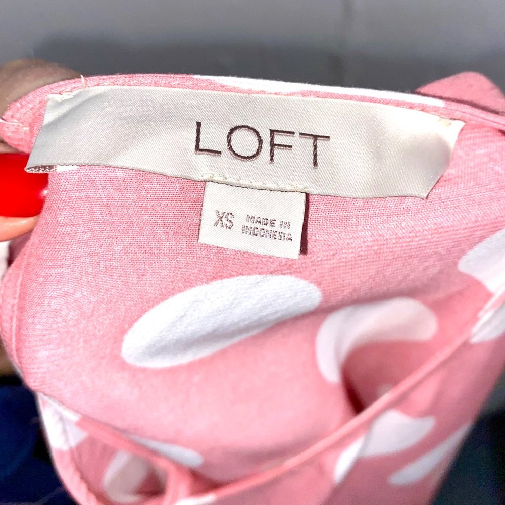 Loft Pink Polka Dot Size XS - Picture 7 of 7